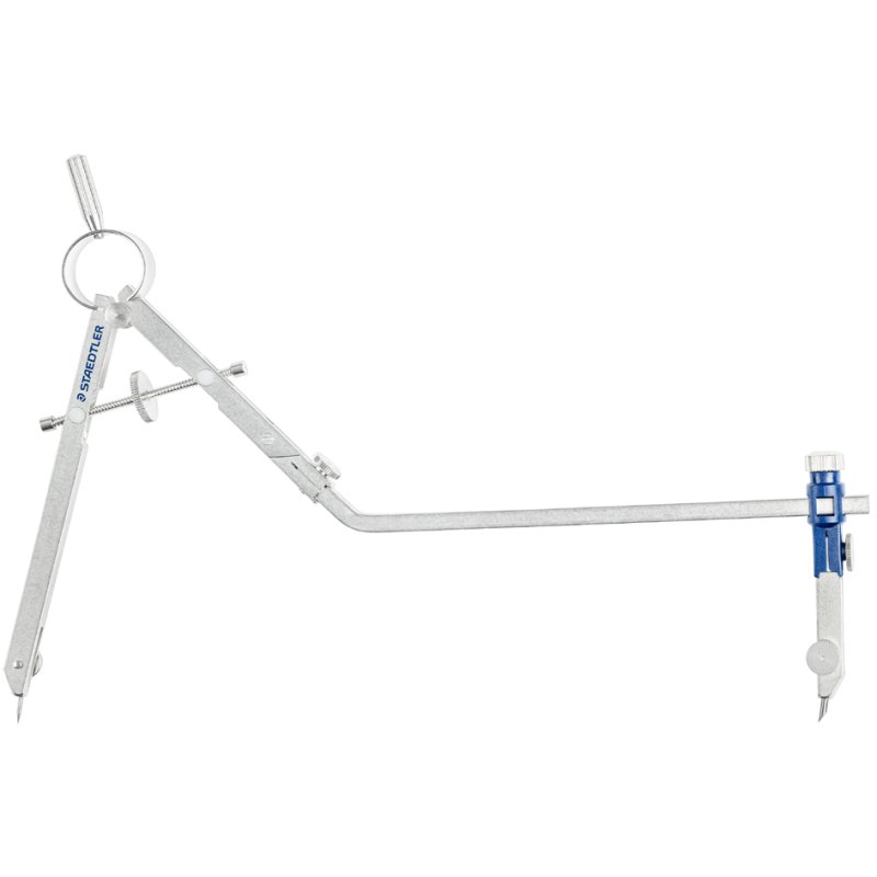 STAEDTLER compas de précision Mars Comfort, argent, avec rallonge, entièrement métallique, max. 500 mm